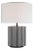 Kelly Wearstler by Visual Comfort Signature Scioto Medium Table Lamp in Oyster Stained Concrete with Linen Shade For Sale
