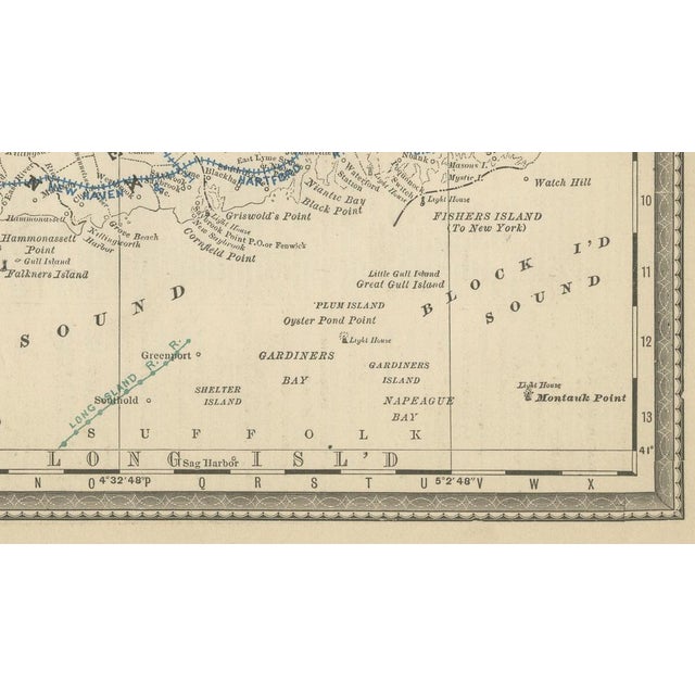 Antique Connecticut Map Wall Art – Railroads, Towns & Long Island Sound, Rand McNally : This original antique atlas map...