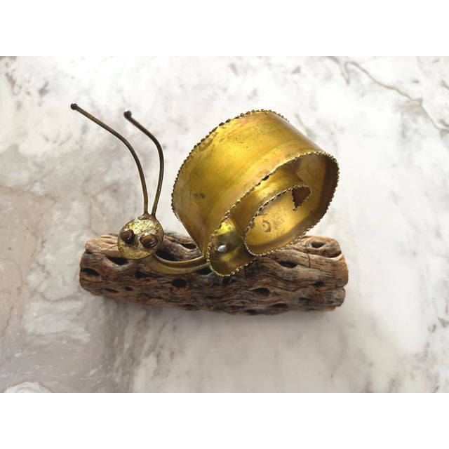 1970s Torch Cut Snail Sculpture For Sale - Image 10 of 18