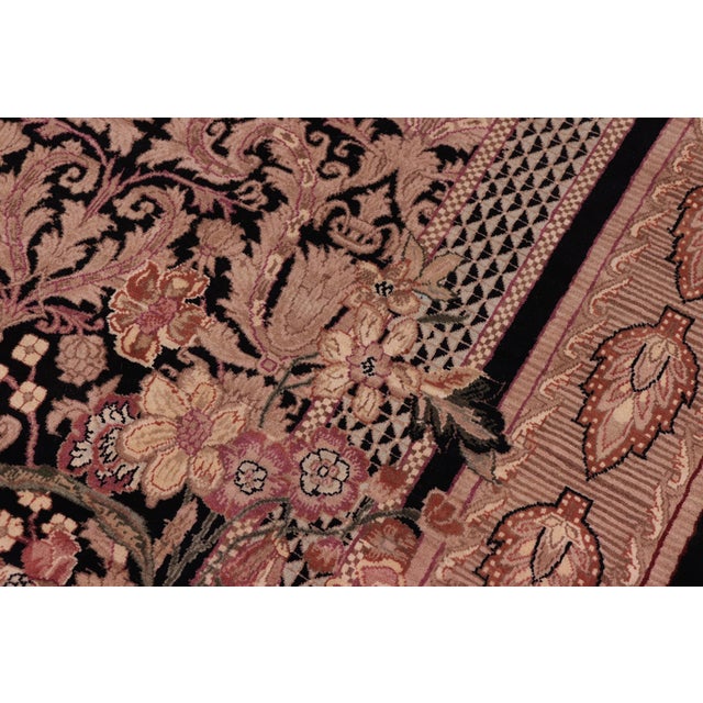 1990s Art Nouveau 1990's Pak-Persian Black/Brown Wool Rug - 8'1'' X 10'10'' For Sale - Image 5 of 9