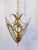 Traditional Vintage Bronze Lantern With Etched Glass Panels For Sale - Image 3 of 10
