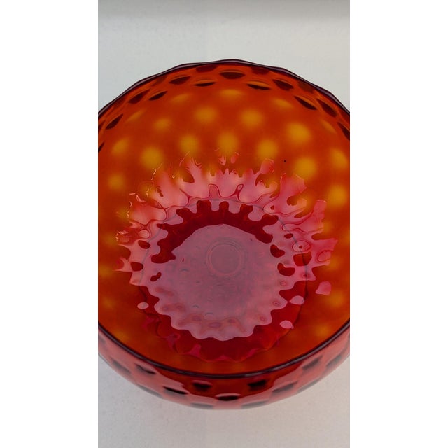 1950s 1950s Empoli Glass Red Vase For Sale - Image 5 of 8