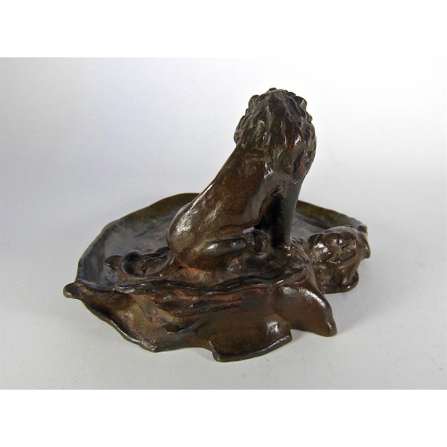 Metal 1930 Roman Bronze Works Lion by Marie Zimmermann For Sale - Image 7 of 10