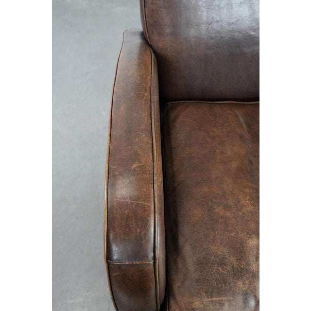 Animal Skin Vintage Brown Sheepskin Armchair For Sale - Image 7 of 15