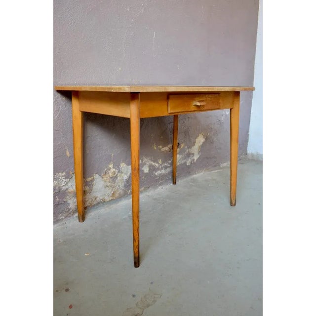 Vintage Formica Table with Compass Legs, 1960s For Sale - Image 4 of 12