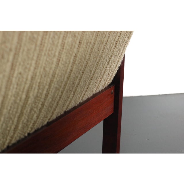 1960s Danish Mid Century Modern Lounge Chairs in Rosewood and Nubby Original Fabric - a Pair For Sale - Image 5 of 10