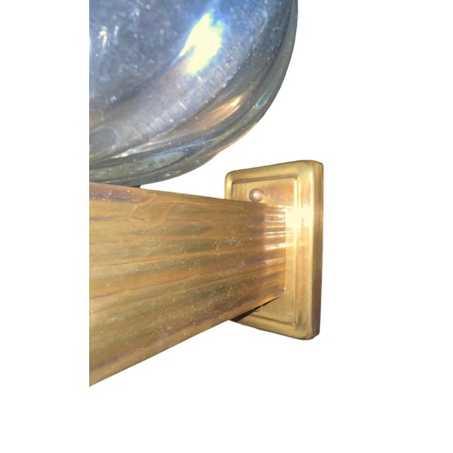 Single Ercole Barovier Murano Glass and Brass Wall Sconce. Italy, 1950’s. For Sale In Los Angeles - Image 6 of 6