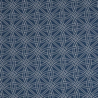 Sample - Schumacher X Matthew Patrick Smyth Durance Embroidery Fabric in Navy For Sale