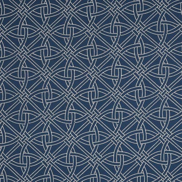 Sample - Schumacher X Matthew Patrick Smyth Durance Embroidery Fabric in Navy For Sale