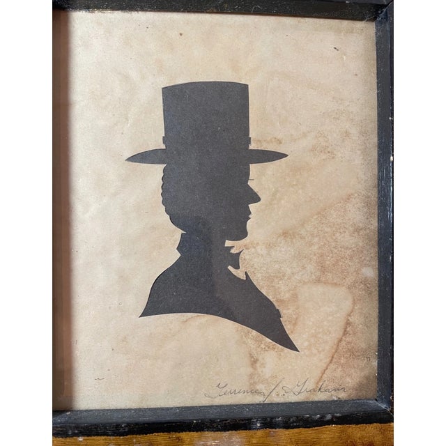 19th Century Antique 1800's Terrence Graham Cut Out Black Silhouette Portrait Abraham Lincoln For Sale - Image 5 of 10