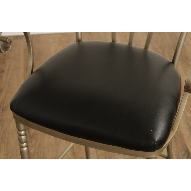 Metal Late 20th Century French Style Iron Frame Bar Stools - A Pair For Sale - Image 7 of 12