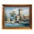 Late 20th Century X Rabous House Boat River and Fishermans Oil on Canvas For Sale