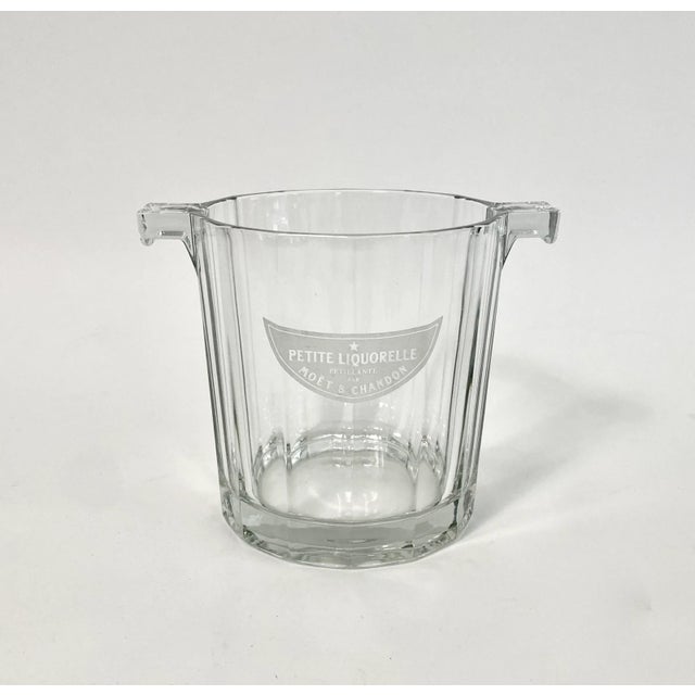 Small Moet & Chandon "Petite Liquorelle" paneled glass ice bucket used to market the now discontinued champagne cocktail...