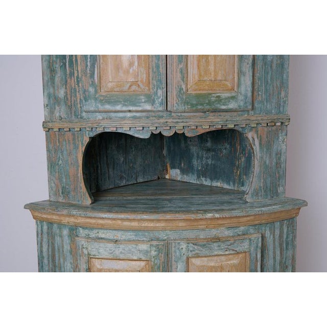 Antique Gustavian Pine Corner Cabinet, Sweden, 1820 For Sale - Image 6 of 11