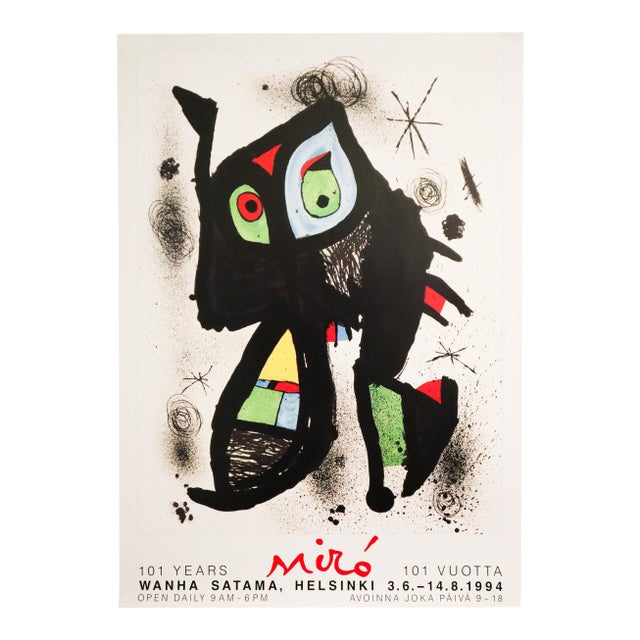 1994 Finnish Exhibition Poster - Joan Miró (101 Years) For Sale