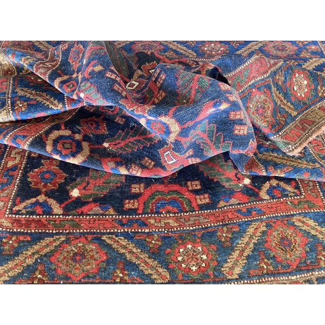 Kurdish Blue Rug, 1890s For Sale - Image 11 of 14