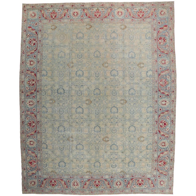 Antique-Worn Persian Tabriz Rug - 11'03 X 14'00 For Sale - Image 9 of 9
