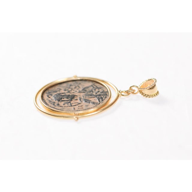 Byzantine [Coin] Pendant W/ 18k Gold Trim For Sale - Image 11 of 12