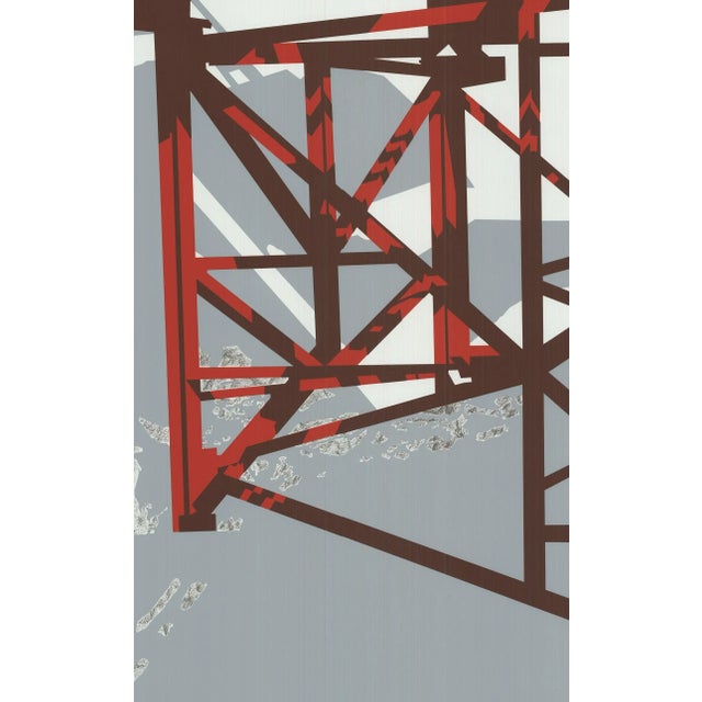 1970s 1979 Allan D'Arcangelo 'Red Bridge' Pop Art Gray,Red Serigraph For Sale - Image 5 of 7