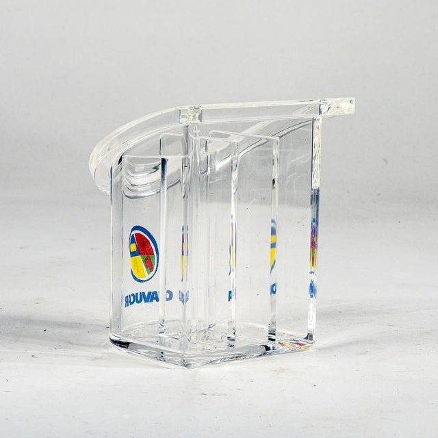 1990s Acrylic Glass Pen Holder by B. Gecchelin for Guzzini, 1990s For Sale - Image 5 of 10