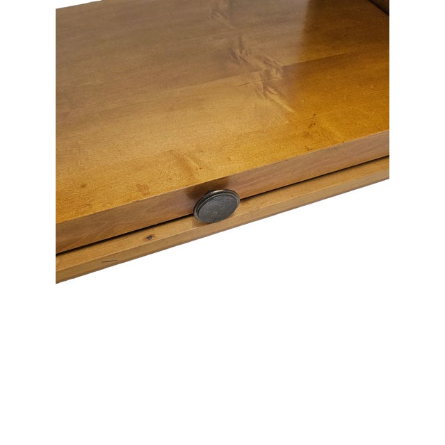 1950s Expandable Bar Cart Attributed to John Keal for Brown Saltman, Maple For Sale - Image 16 of 17