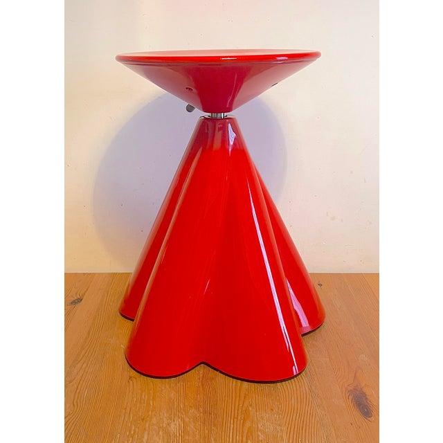 Red Vintage Swivel Stool by Philippe Starck, 1980s For Sale - Image 8 of 11