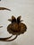 Rare vintage tole metal “sheath of wheat” wall sconce holds two candles. Hanging hook at top back. Original “Nora Fenton...