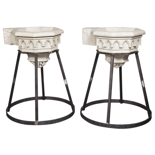 *PLEASE NOTE: Steel stands are for display only, but we will include if buyer requests them. These antique French Gothic...