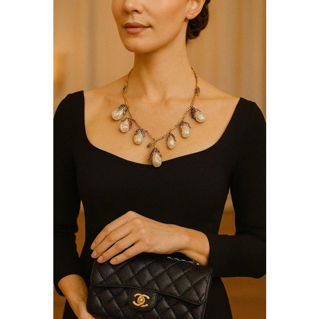 White Bochic "Capri" Vintage South Sea Pearl, Ruby & Multi Gem Necklace Set in 18K For Sale - Image 8 of 18