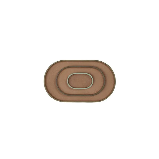 Plato Beige Tray Oval Trio Multi Defne Koz for Uniqka, Set of 3 For Sale - Image 4 of 4