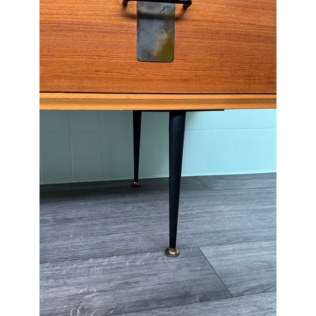 Vintage Italian Chest of Drawers in Teak with Metal Legs, 1950s For Sale - Image 13 of 18