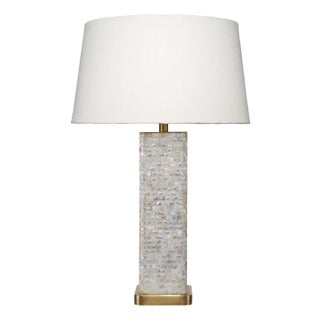 Jamie Young Preston Mother of Pearl Table Lamp with Linen Shade For Sale
