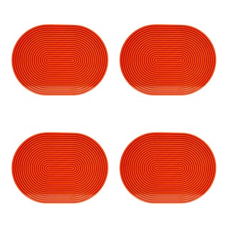 Orange & Red Lacquer Placemats - Set of 4 For Sale