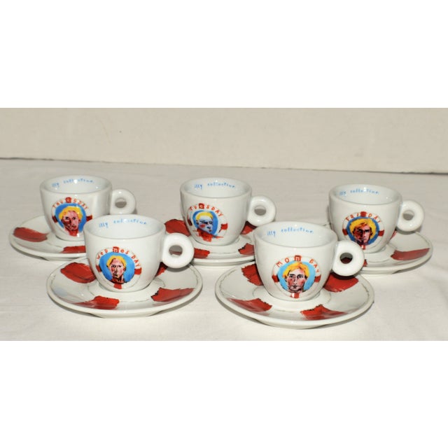 2005 Illy Art Collection Julian Schanbel Chuck Demitasse Cups & Saucer Set- 10 Pieces For Sale In Cincinnati - Image 6 of 6