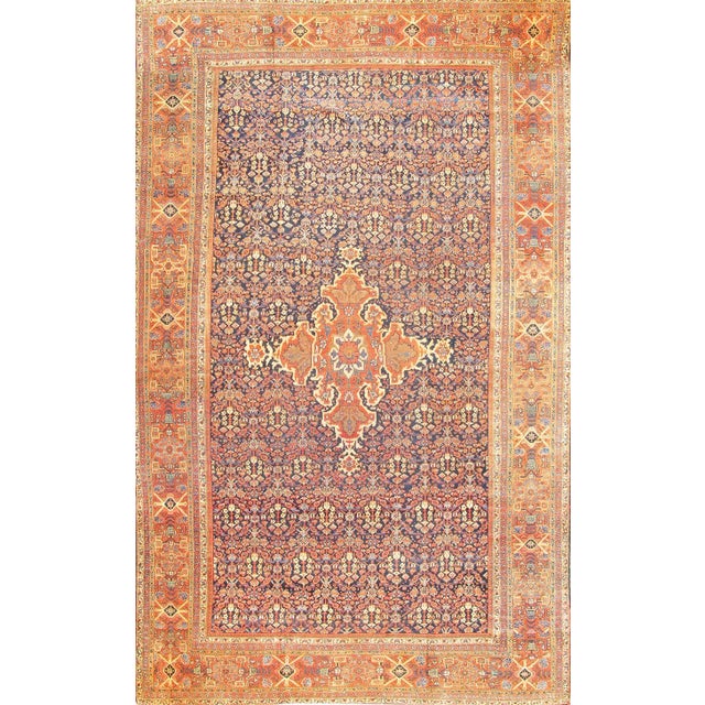 1910s Antique Sultanabad Area Rug- 12' 5" X 20' 2" For Sale - Image 5 of 5