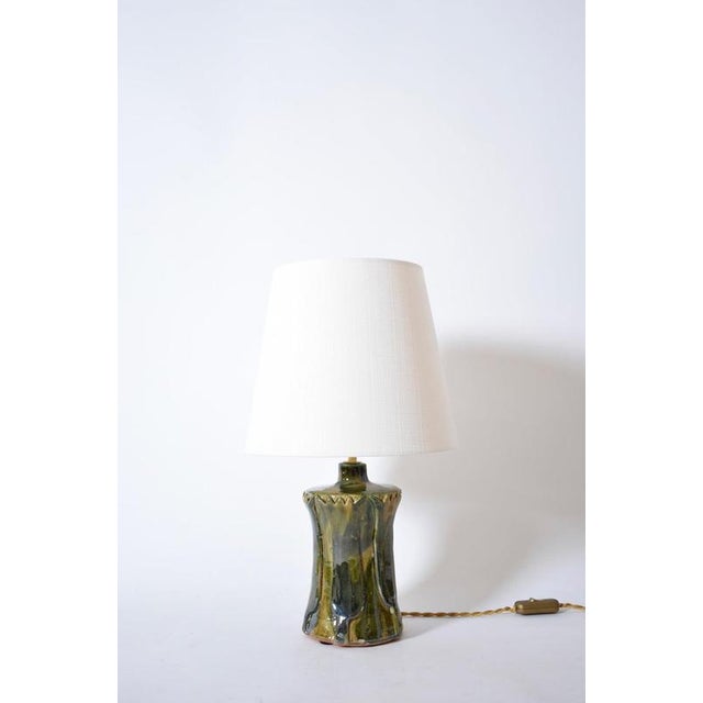 Kasaï Nile Beige Blue Green Ceramic Lamp by Barracuda Interiors For Sale - Image 6 of 6