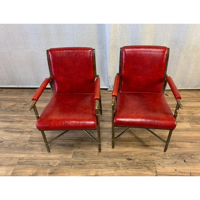 Gorgeous Chairs in Good Vintage Condition. Solid and Firm. The armrests have a few tears otherwise, wear is usual for...