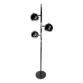 Mid 20th Century Space Age Mid Century Chrome Eyeball Floor Lamp Att. To Sonneman For Sale