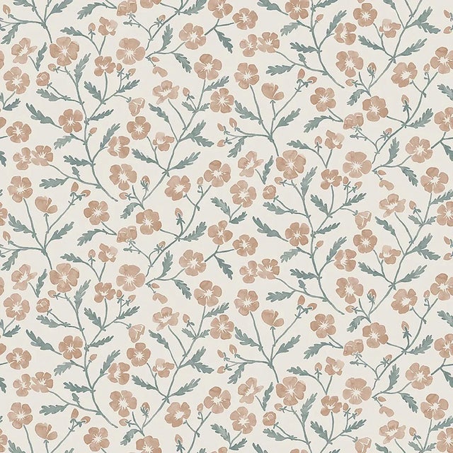 Sample - Boråstapeter Mira Wallpaper in Blush For Sale