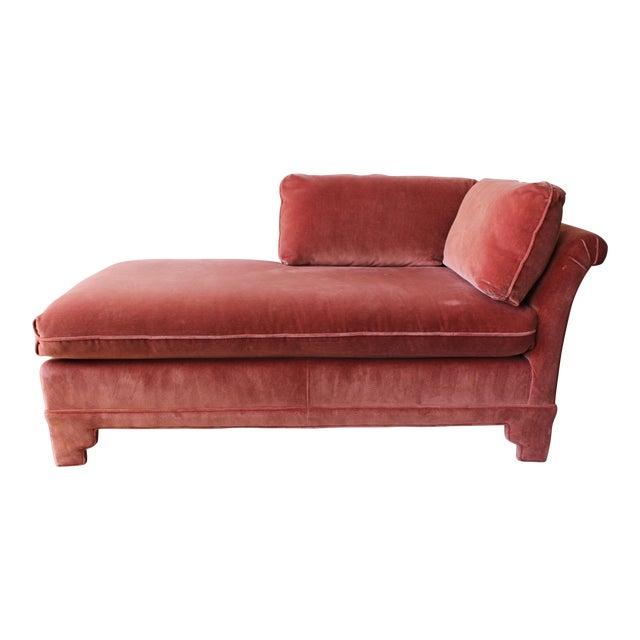 American of Martinsville Velvet Chaise Lounge Chairish