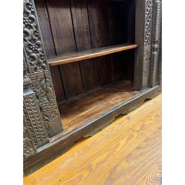 Mid 19th Century XL Indian Carved Wood Bookcase For Sale - Image 13 of 13