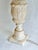 Alabaster Vintage Italian Carved Alabaster Table Lamp With Linen Shade For Sale - Image 8 of 10