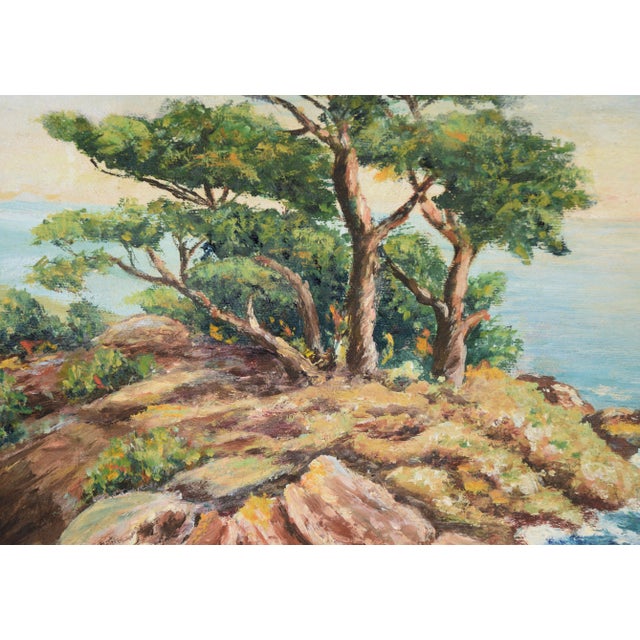 Monterey Cypress - Carmel by the Sea California Seascape in Oil on Canvas by E Holton For Sale In Monterey, CA - Image 6 of 8