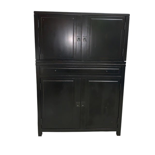 Clyde Bar Pottery Barn Mahogany Wood Black Chairish