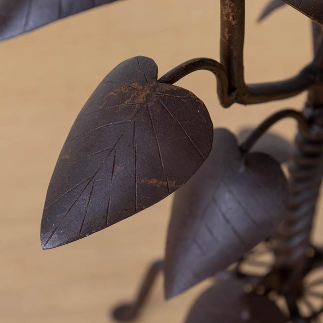 1930s French Iron Leaf Candlestick For Sale - Image 12 of 13