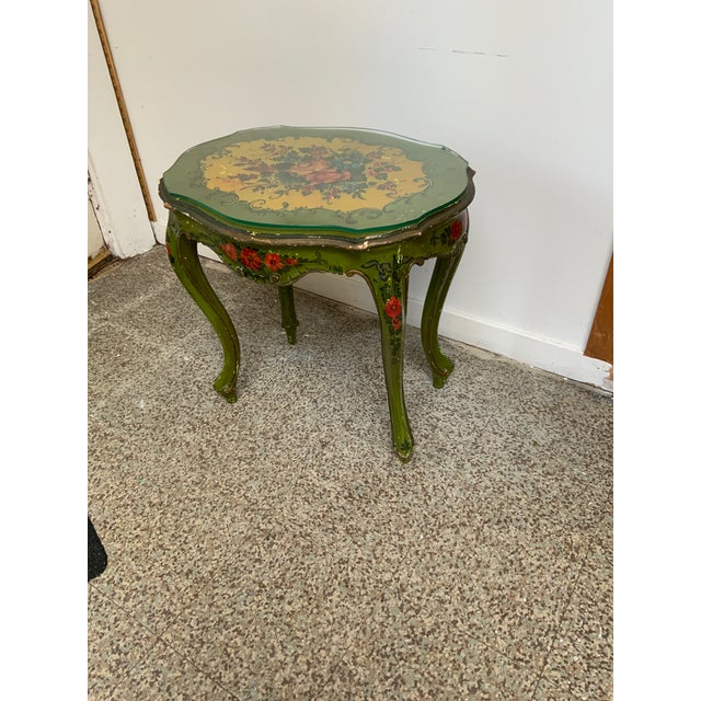 Green Late 19th Century Venetian Paint Decorated Stand For Sale - Image 8 of 9