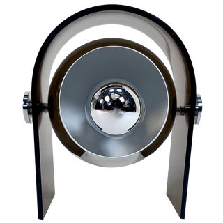Space Age Chromed Ball and Acrylic Glass Table Lamp, Italy, 1970s For Sale