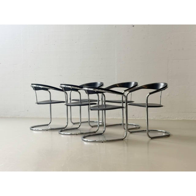 1980s Canasta Cantilever Chairs by Arrben, Italy, 1980s, Set of 6 For Sale - Image 5 of 18