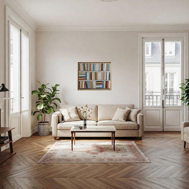 Paint Ce Qui Demeure, Abstract Library, Still Life, Geometric, Framed by Sophie Dumont For Sale - Image 7 of 7