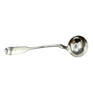Mid 19th Century R&W Wilson Coin Silver Soup Ladle For Sale